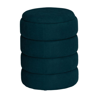 Abilyn 35cm Wide Tufted Round Footstool Ottoman with Storage