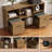 63-Inch L Shaped Office Desk with Rolling File Cabinet, Farmhouse Wooden Executive Desk Set with Storage Shelves and Drawers for Home Office