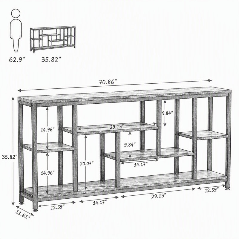 Table d'appoint attrayante, canapé rustique, console
