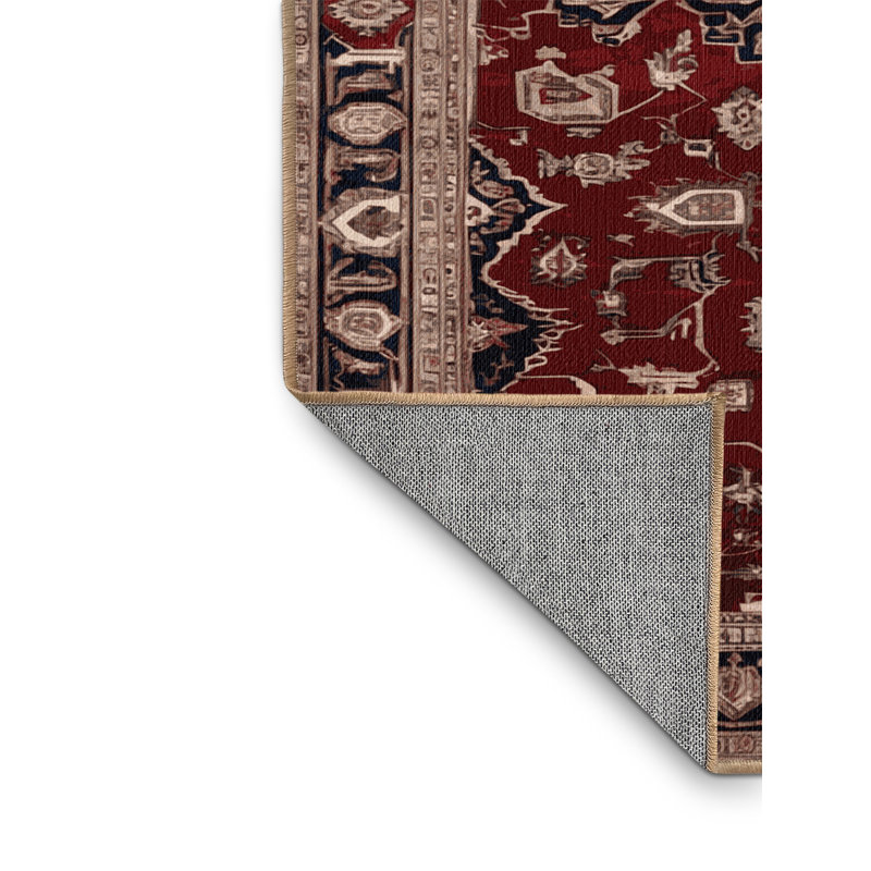 Tapis brun lavable à la machine, Rond 5 pi