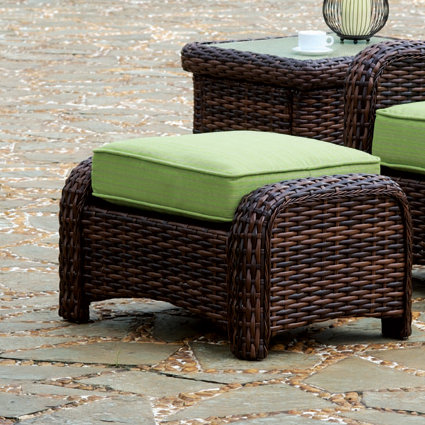 Repose-pieds avec coussin Chorio, Sunbrella® ‑ Dupione péridot