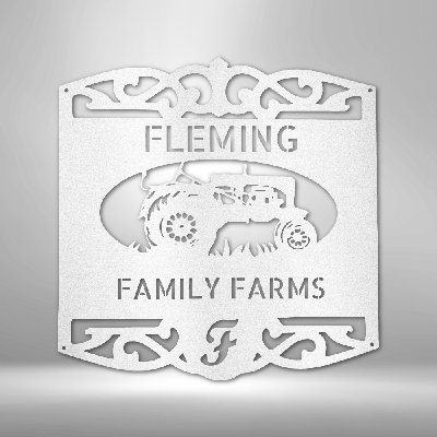 Personalized Classic Tractor Monogram Steel Sign Steel Art Wall Metal Decor