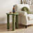 19.09" Olive Green Oval Side Table with Asymmetrical Column Legs