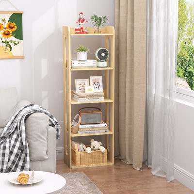 5-tier Solid Wooden Open Bookcase - Modern Display Bookshelf With Natural Wood Frame For Home & Office,diy Free Standing Storage Cabinet For Study Roo by Eostbe