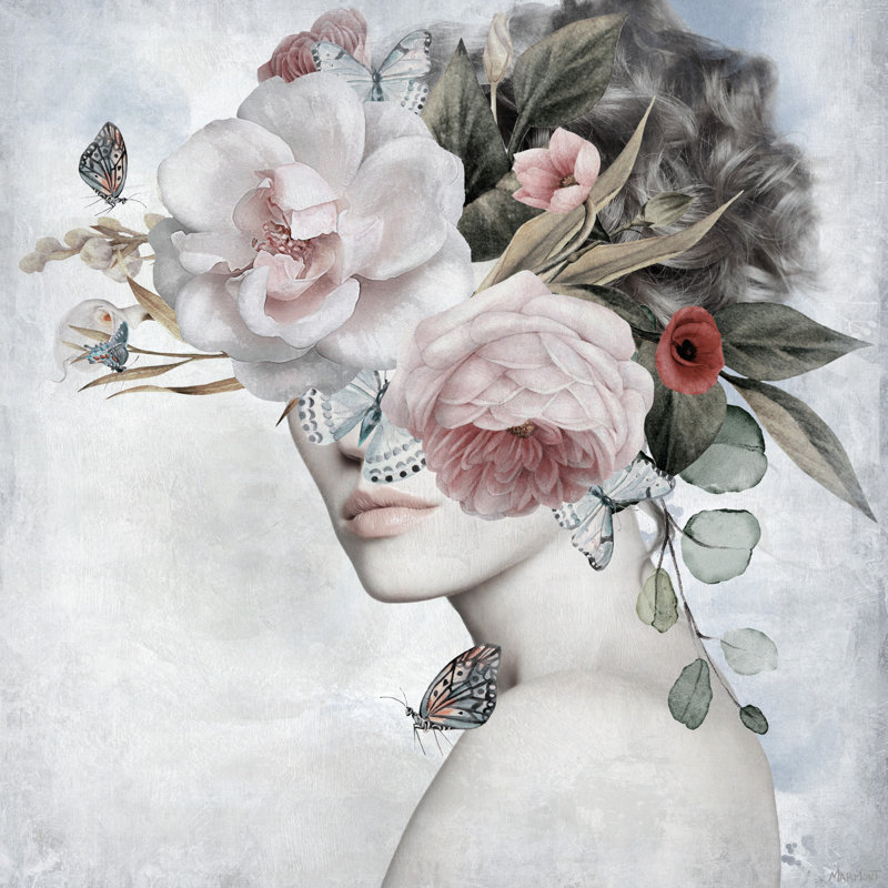 " Dreamy Flower Crown ", 12" H x 12" W x 1.5" D