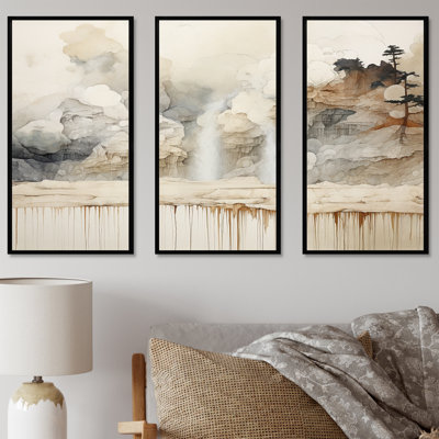 Minimalisme Geyser Landscape Tranquility - ensemble de salon Geyser Wall Art