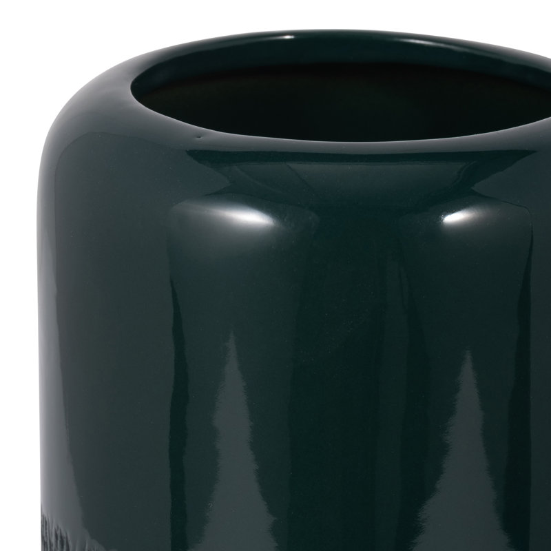 Vase en grès céramique Rachael, H 10 po x l 5 po x P 5 po, Vert