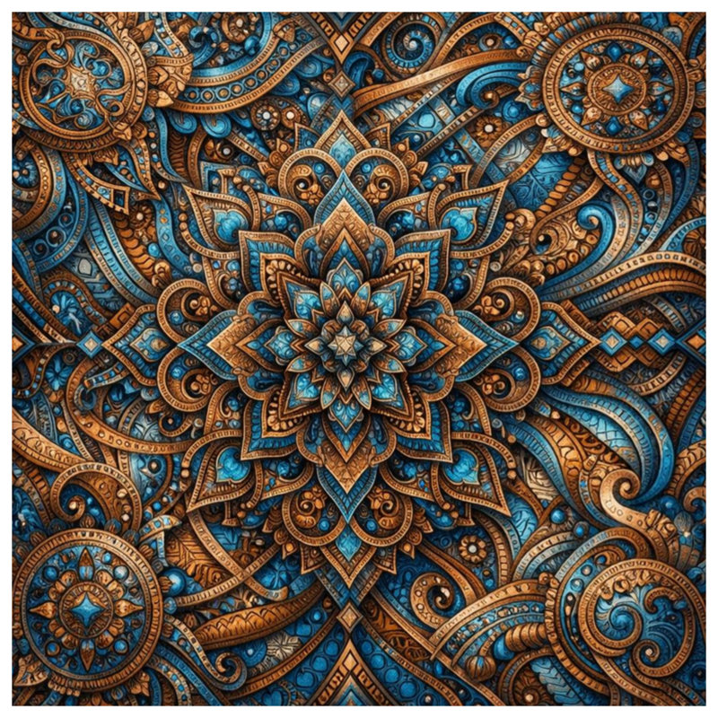 Édredon complexe à motif mandala, Lit simple