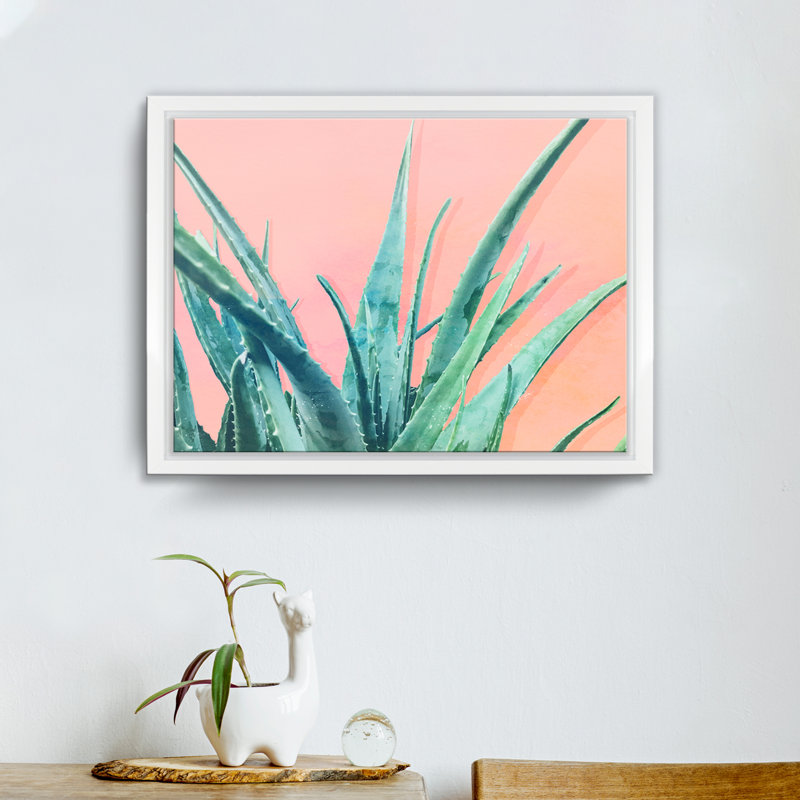 « aloe need », impression sur toile succulent, H 30 po x l 40 po x P 1,5 po, Cadre blanc