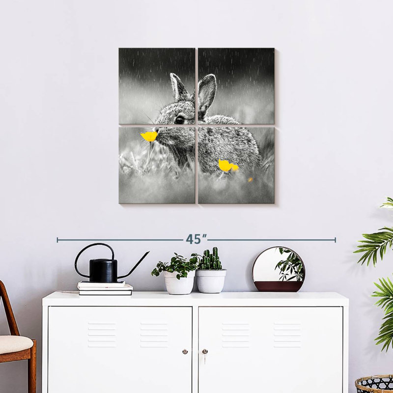 Brampt Bunny Sniffing Flower Pop, 26" H x 26" W