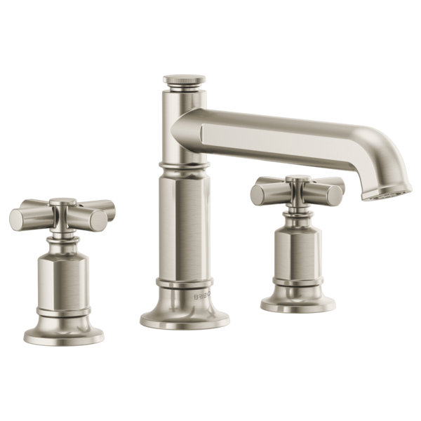 Invari® Roman Tub Faucet, Luxe Nickel, Cross