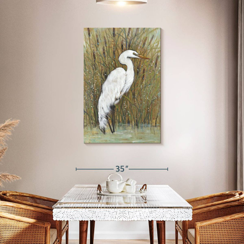 Brampt White Egret I, 45" H x 30" W