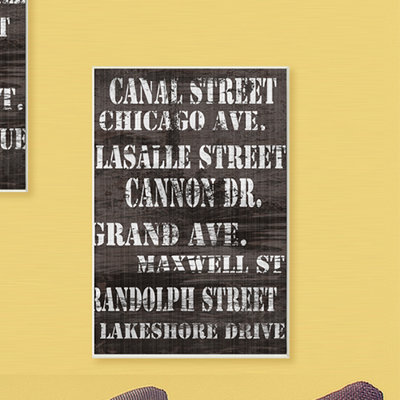 «Canal Street Distress Chicago Streets», reproduction d'art textuel sur toile