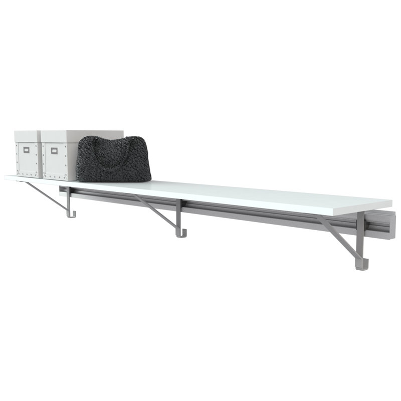 Single Wall Mounted Closet Shelf (SHELF ONLY - no hang), White, 8.75" x 76" x 12.25"