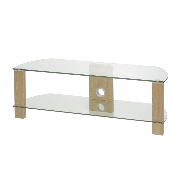 Iota TV Stand for TVs up to 50", Oak/Clear