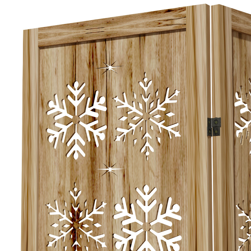 Paravent de 67 po à 4 panneaux de cloison en bois pliable pour la maison, 4, 67" H x 63" W x 1" D