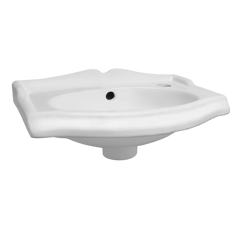 Petit lavabo mural traditionnel 15 "avec cuve ovale intégrée Whitehaus, Oui
