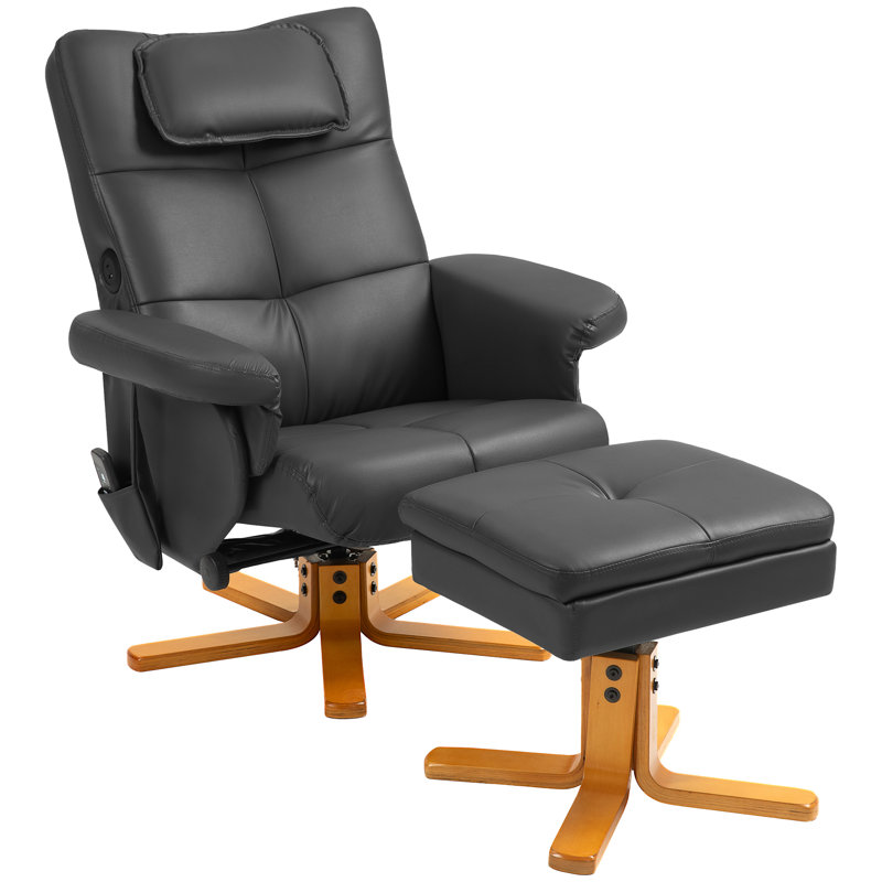 Shavondra Standard Recliner with Massager, Black