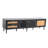 Rattan TV Stand With 3 Cabinets & 2 Drawers, Rattan-Inspired Media Console Table For Tvs Up To 80'', LED Light Entertainment Center, TV Cabinet For Living Room, Bedroom, Home Theatre