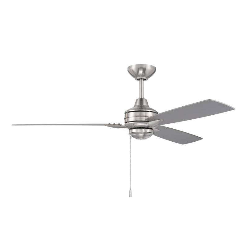 Ventilateur de plafond 52 po, Nickel poli brossé / brun clair