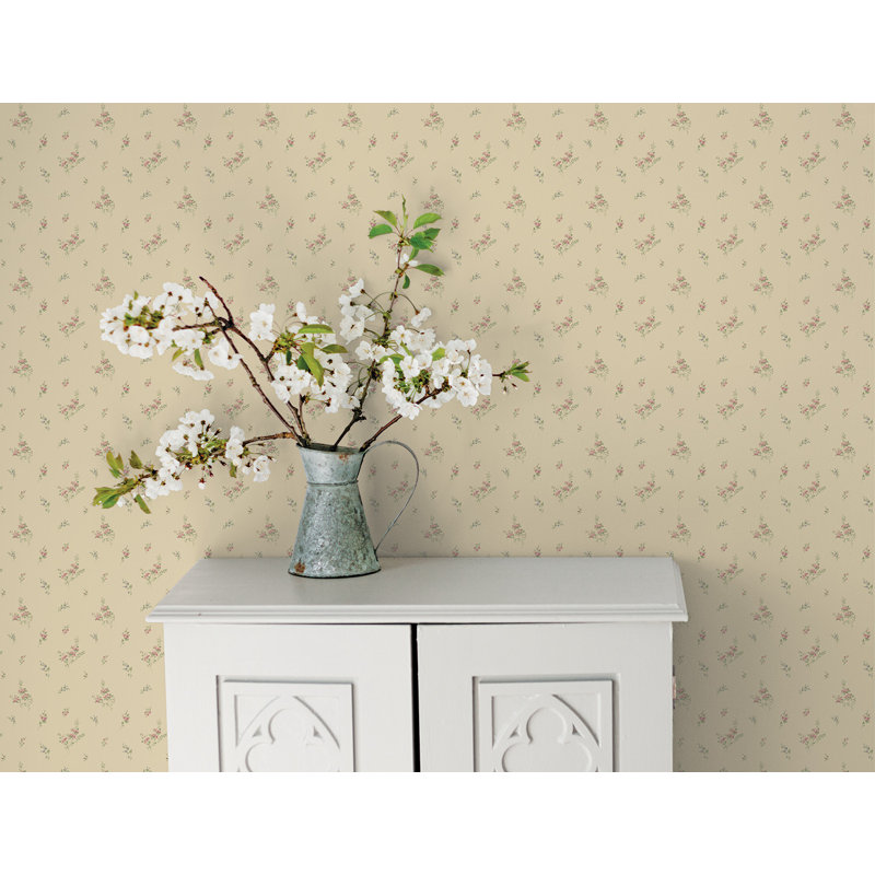 Saroyan 10m x 53cm Matt Wallpaper Roll, Dark Pink/Beige