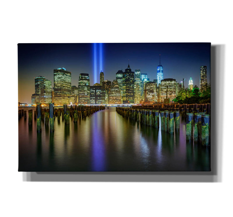 «NYC Tribute Lights» par Rick Berk, art mural sur toile, H 12 po x l 18 po x P 0,75 po