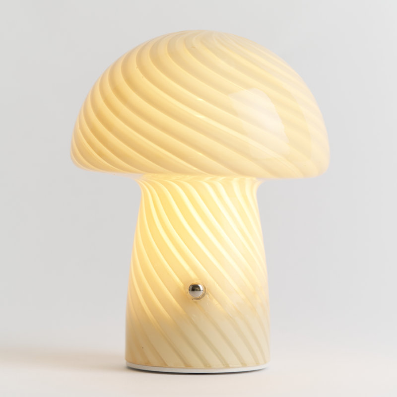 Humber Mini Cordless Glass Mushroom Lamp, Butter, Butter