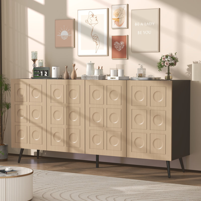 Jeorgie 63' Sideboard Storage Cabinet with Doors and Shelves
