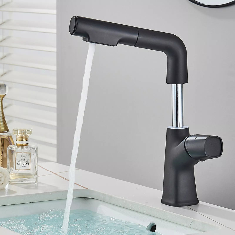 Robinet de lavabo de salle de bain noir
