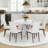 7 Piece Round Dining Table Set, 42 Inch Modern Round Table and 6 Upholstered Chairs-112880404
