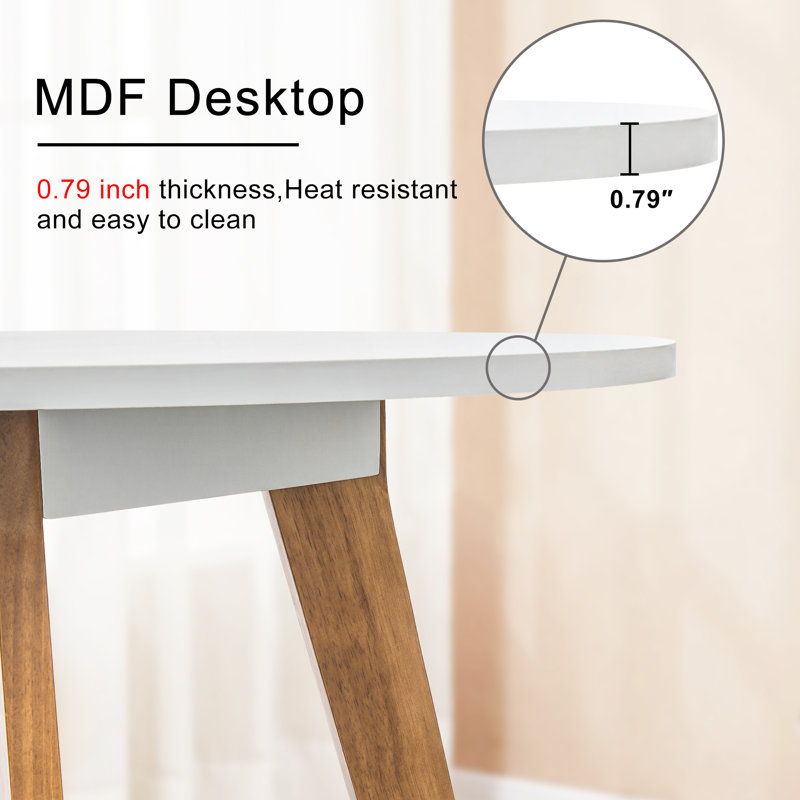 Ladli Wood Dining Table In White