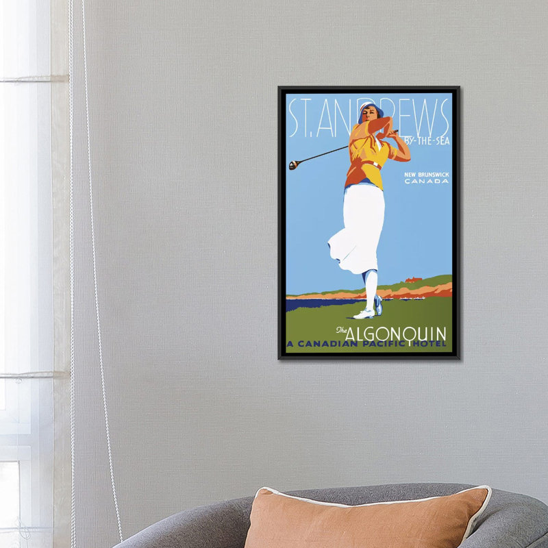 «St. "Andrews", impression sur toile, H 26 po x l 18 po x P 1,5 po, Toile avec cadre noir, Pas de tapis