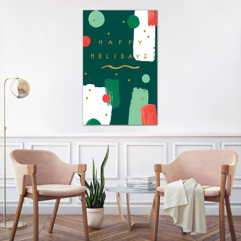 Abstract Christmas I 1 Piece Wrapped Canvas Wall Art, 66.04 cm H x 45.72 cm W x 1.91 cm D
