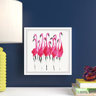 " Stand Straight Flamingos " by Marmont Hill Painting Print
