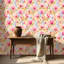 Papier auto-adhésif à peler et coller avec fleurs de magnolia roses auto-adhésives et amovibles 24 po x 118 po (60 x 300 cm)-765661338
