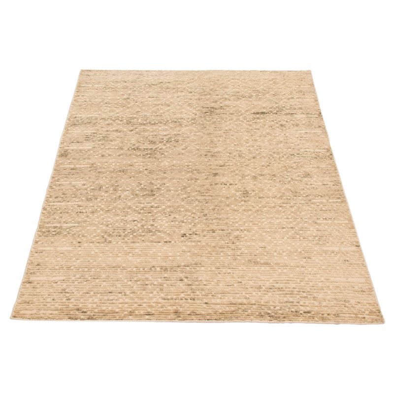 Tapis crème en laine noué à la main 5 pi 3 po x 7 pi 7 po