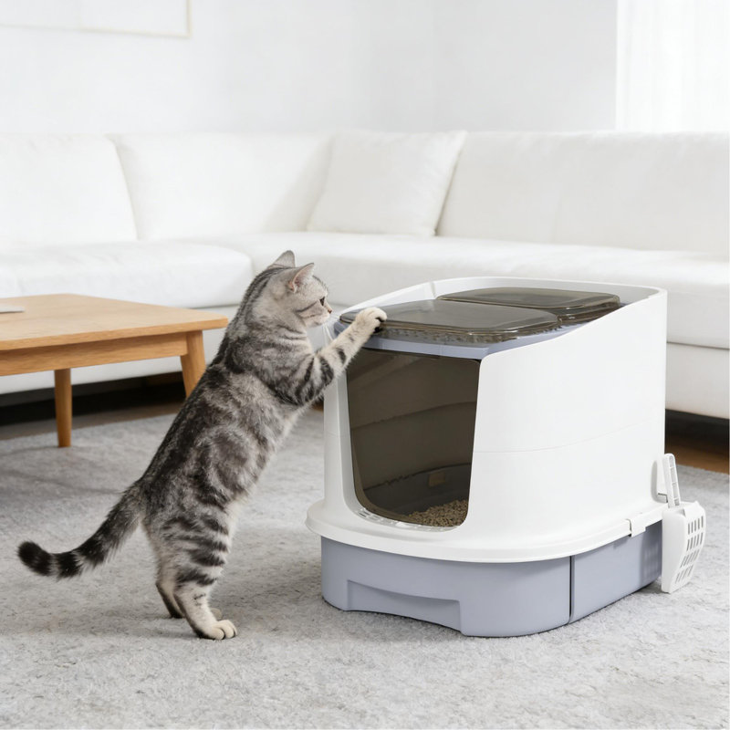 Bac à litière pour chat facile à nettoyer