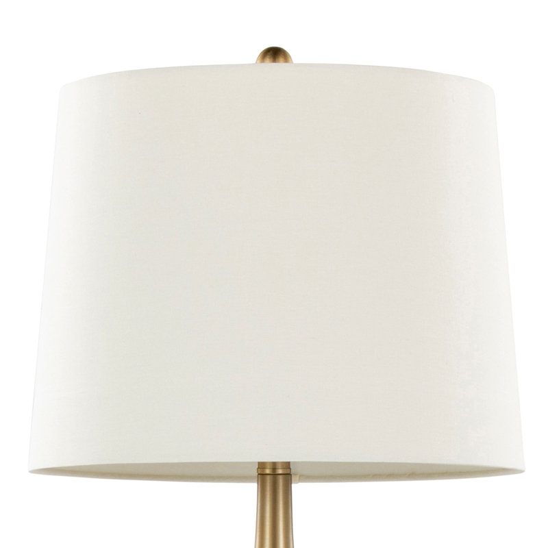 Contemporary Accent Table Lamp, Gold, White