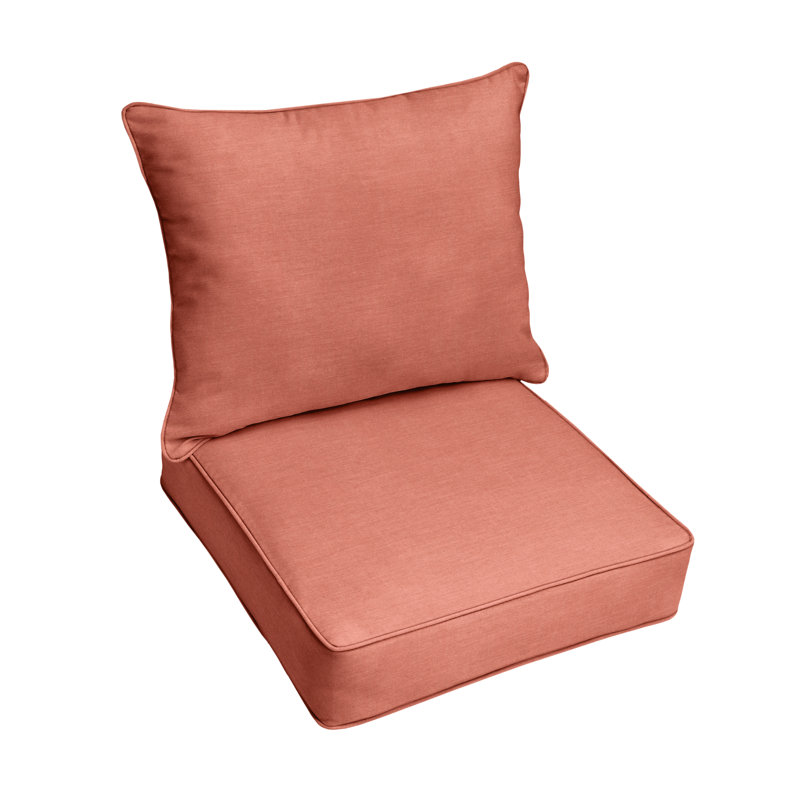 Sunbrella Outdoor  Corded Deep Seating Pillow and Cushion Set, 23" W x 27" D, Sunbrella - Canvas Macaw