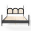 Lit plateforme Queen Size avec tête de lit arquée tissée, cadre de lit à baldaquin en bois, tête de lit incurvée, rangement sous le lit, noir-944730289