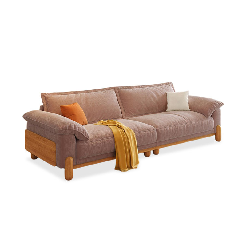 Coussin modulaire en polyester rose, Pink, 35.43" H x 110.24" W x 39.37" D