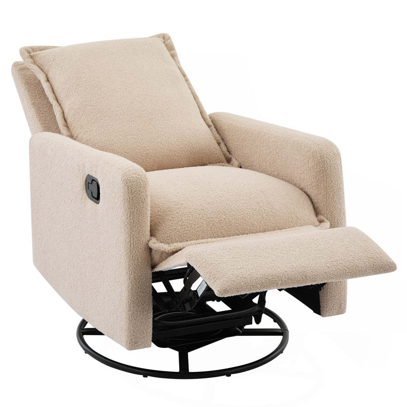 Swivel Rocker Recliner Chair,Glider Rocker Recliner,Rocking Chair Nursery for Living Room Bedroom Apartment, Oatmeal