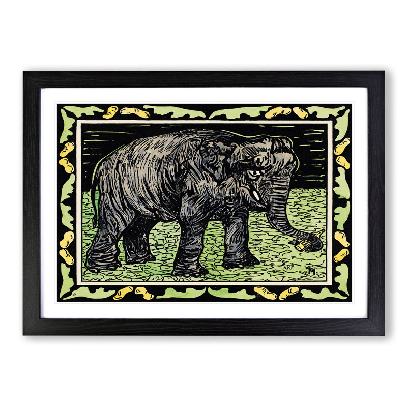 Elephant by Theo Van Hoytema - Picture Frame Graphic Art, Black Framed, 48cm H x 65cm W x 2cm D