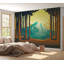 Murale pelez et collez de qualité supérieure - coucher de soleil forêt-1665873799