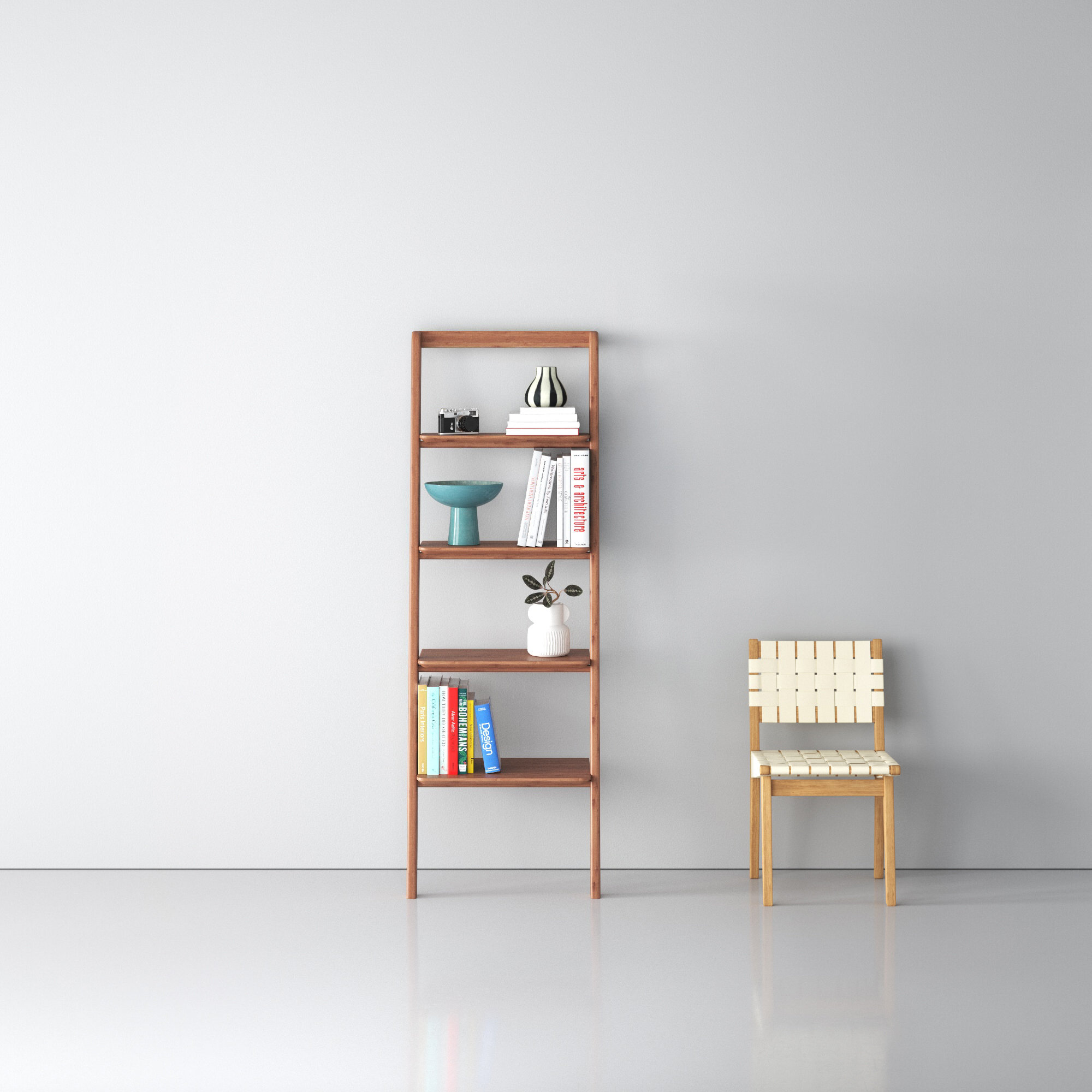 Lacey Narrow Ladder Bookcase, Caramelized