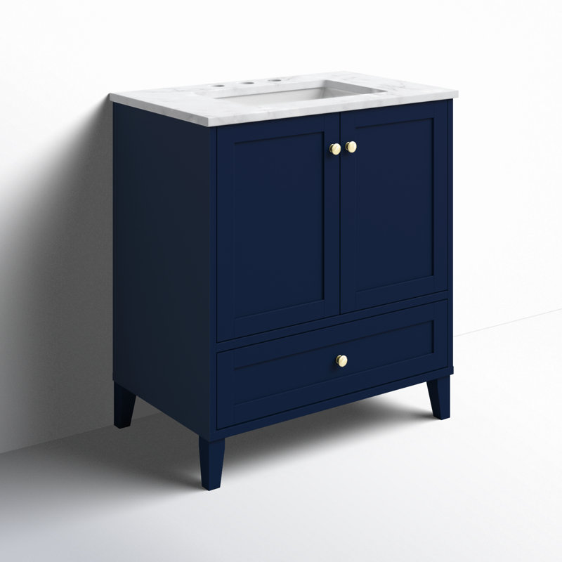 Ensemble de meuble-lavabo simple 30 po Selma, Bleu