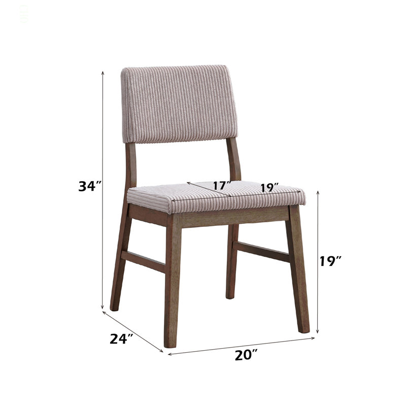 Chaise d'appoint en velours côtelé et noyer Seda Dusty Mauve (ensemble de 2), 2