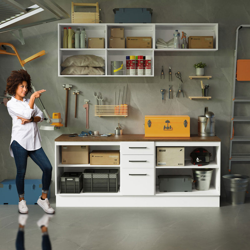 Ensemble de 4 armoires de rangement WFX Utility ™ pour organisation ultime 78 po - Blanc