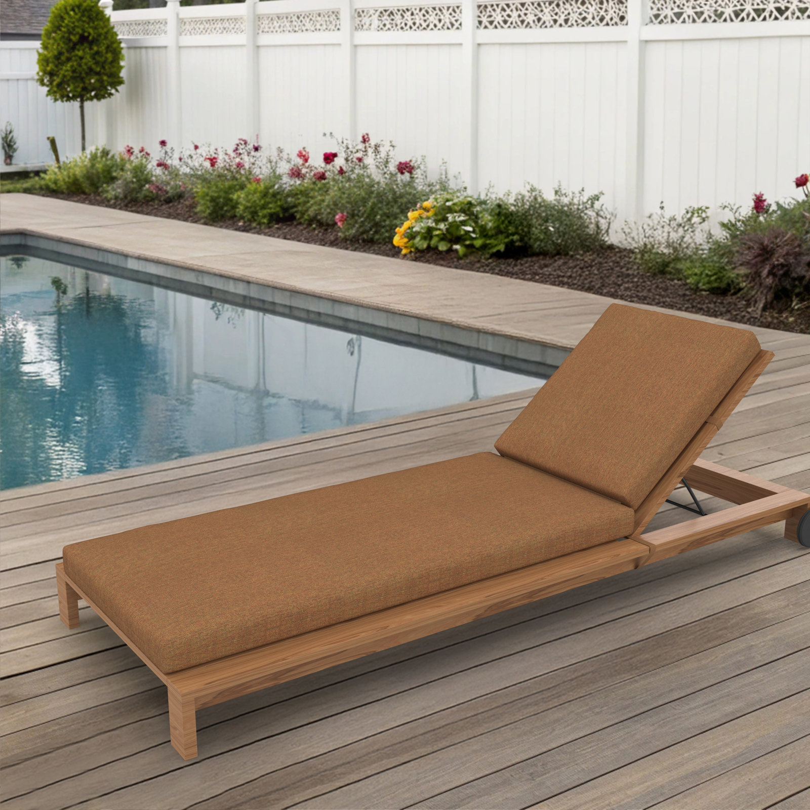 Outdoor Sunbrella® Chaise Lounge Cushion, 3.5" H x 24.5" W x 52.5"D, Orange
