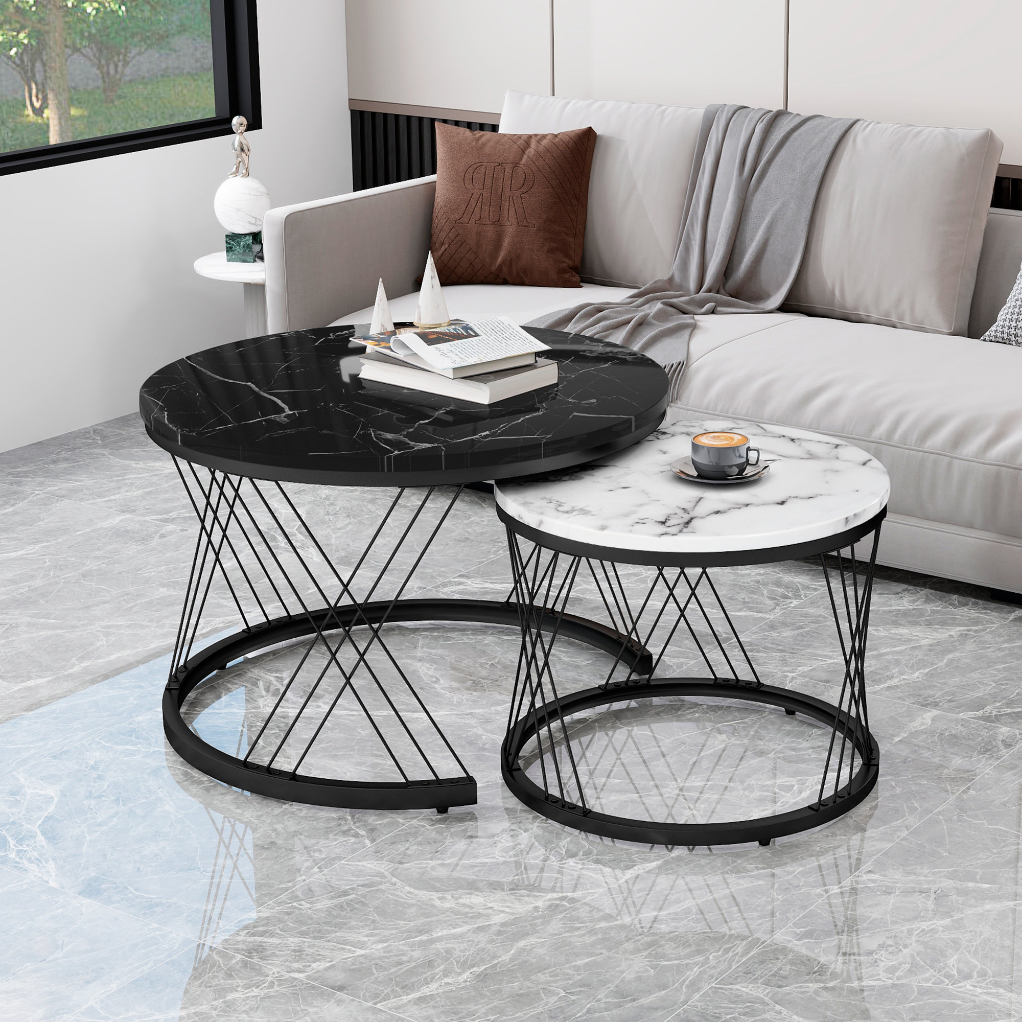 Caila coffee table with outlet storage